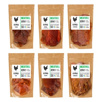 Джерки Meatvill микс куриный 6 в 1 крафт 300г