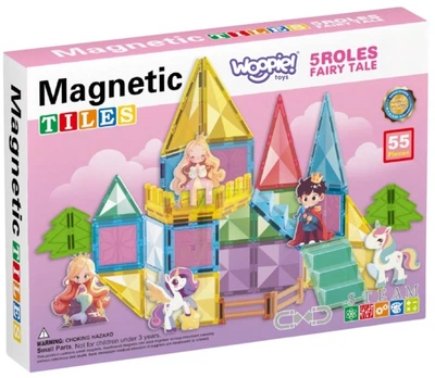 Klocki magnetyczne Woopie 3D Bajkowy zamek 55 elementów 55853 (5906280655853)