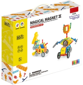 Klocki magnetyczne Woopie 3D Pojazdy 80 elementów 55051 (5906280655051)