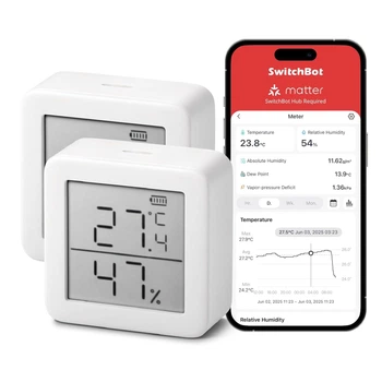 Набор умных Wi-Fi термометров-гигрометров SwitchBot Meter 2 шт. (Bluetooth/Data Storage)