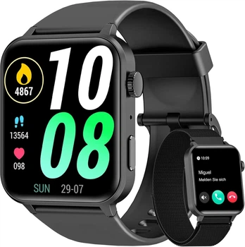 Смарт-часы FeipuQu R30 Pro Black с функцией звонков/2 ремешка в комплекте