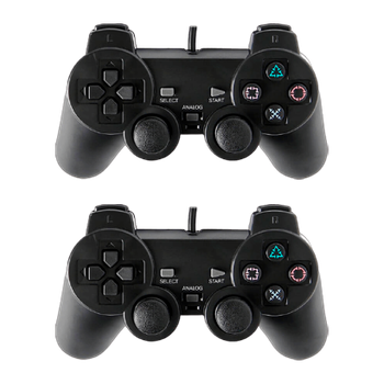 Набор Геймпад 2шт Проводной RMC PlayStation 2 Black 1.5m