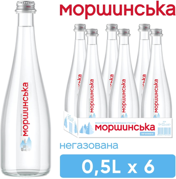 Упаковка мінеральної природної столової негазованої води Моршинська Premium 0.5 л х 6 пляшок (9869005654417_240268)