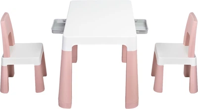 Zestaw mebli dla dzieci Caretero Toyz Monti Pink stół i dwa krzesła (5908310393285)