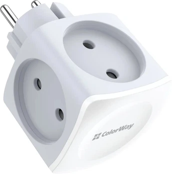 Розгалужувач електричний СolorWay 16A/3680W(Max) White (CW-CHE4W)
