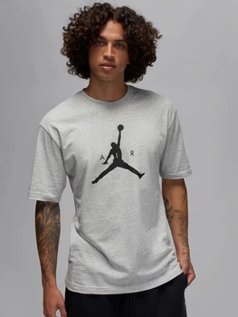 Футболка хлопковая длинная мужская Jordan M J Jumpman Ss Hbr Tee IM9801-052 M Серая (198730653297)
