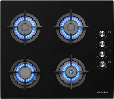 Варильна поверхня газова Kumtel KO-40TAHDF С BLACK GLASS