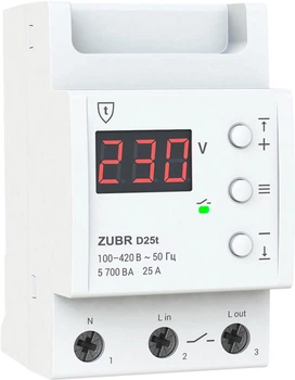 Реле напряжения ZUBR D25t (25 А, 5 700 ВА) (4820120220449)
