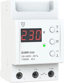 Реле напруги ZUBR D32t (32 А, 7 300 ВА) (4820120220456)