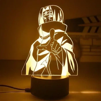 3D LED нічник Naruto — аніме лампа з підсвіткою (Наруто, Ітачі, Какаші, Акацукі), USB, декор для кімнати