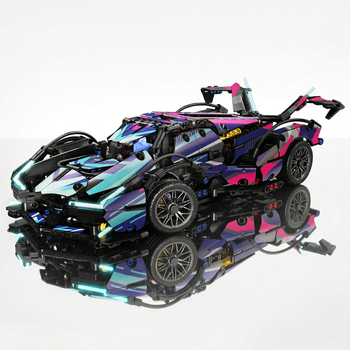 Конструктор Lamborghini Neon на радіокеруванні з LED підсвіткою та мотором 1149 деталей 8+