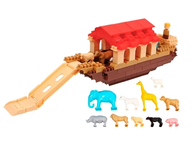 Дитячий конструктор Technok Toys 48 Ной та його ковчег 10 фігурок тварин 190 деталей. Multicolor (178494)
