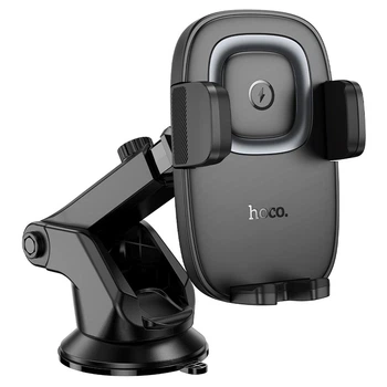 Автомобільний тримач із бездротовою зарядкою Hoco HW32 Crown push-type wireless Black