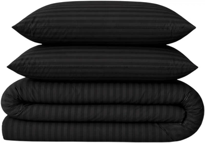 Простынь на резинке MirSon полуторная 90x200+25 см Stripe 17-0611 Black Бязь (2200008199715)