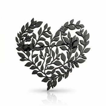 Брошь из стали BROCHE бижутерия Романтика Сердце чёрная BRSF115445