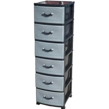 Комод пластиковый R-Plastic Style 10245 стандарт 6 ярусов Black