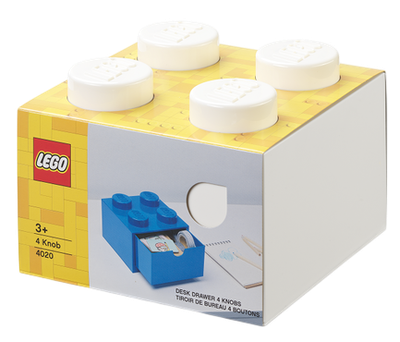 Pojemnik LEGO Klocek z szufladą 4 Biały (5711938031916)
