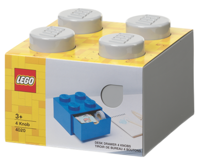 Pojemnik LEGO Klocek z szufladą 4 Jasnoszary (5711938032005)