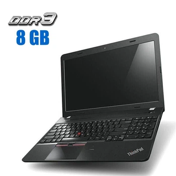 Ноутбук Б-клас Lenovo ThinkPad E550 / 15.6" (1366x768) TN / Intel Core i3-5005U (2 (4) ядра по 2.0 GHz) / 8 GB DDR3 / 128 GB SSD / Intel HD Graphics 4400 / WebCam б/в
