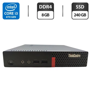 Неттоп Lenovo ThinkCentre M700 Tiny USFF / Intel Core i3-6100T (2 (4) ядра по 3.2 GHz) / 8 GB DDR4 / 240 GB SSD / Intel HD Graphics 530 / Блок питания б/у