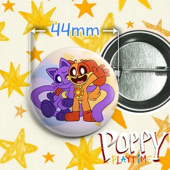 Значок Кот-дремот (КэтНап) / CatNap и ДогДей / Dogday из игры Poppy Playtime / Поппи Плейтайм. №19. 44мм
