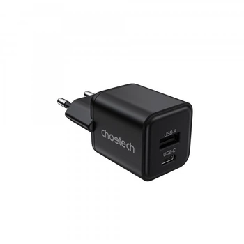 Мережевий зарядний пристрій Choetech PD5012-EU-BK, USB-A/USB-С