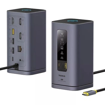 Док-станция для ноутбука Baseus Spacemate Series 11-in-1 WIN Docking Station Gray, хаб для ноутбука