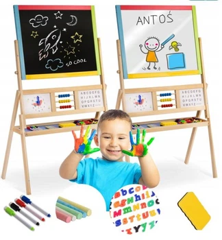 Обучающая магнитно-крейдная доска для детей Ricokids