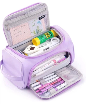 Органайзер для канцелярии/пенал-кейс с ручкой и отделениями для хранения 21 x 10 x 11 см Фиолетовый
