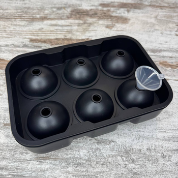 Форма силиконовая для льда Ice Ball 6 шариков 4.5см, двойная форма для виски и коктейлей, с лейкой