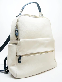 Рюкзак женский с натуральной кожи 16л вмещает формат А4 ARTiS Bags 949 9182-9343 бежевый с синим