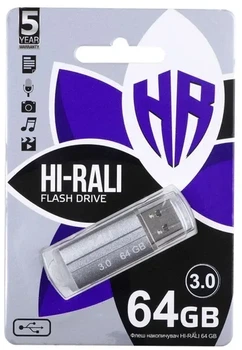 Флеш память USB Hi-Rali Corsair 64GB USB 3.0 Silver (HI-64GB3CORSL)