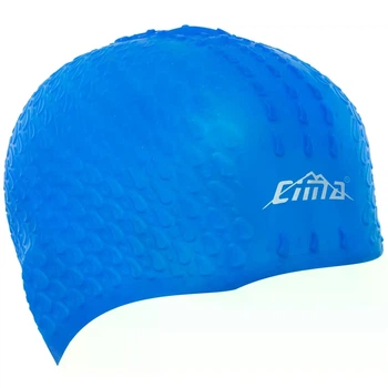 Шапочка для плавания на длинные волосы силиконовая Zelart BUBBLE, синяя