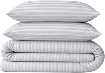 Простынь MirSon Бязь 17-0600 Stripe White Gray 180x220 см (2200008048358)