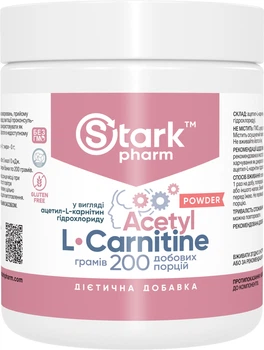 Ацетил L-карнітин Stark Pharm Acetyl-L-Carnitine порошок 200 г (5377) (4829888053740)