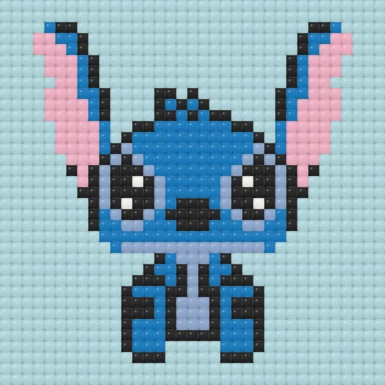 Алмазная мозаика мини "Stitch Стич" Origami ODM0105, 10х10 см