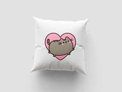 Подушка з принтом Pusheen Сердечко (#0925-П)