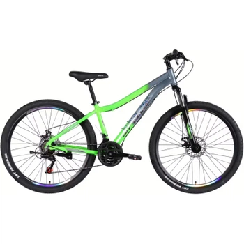 Велосипед Space 27.5" LYRA DD FR рама-15" AL 2026 сріблясто-зелений (OPS-SP-27.5-096)