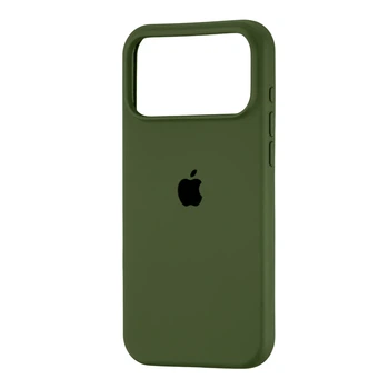 Чохол силіконовий Full Cover для iPhone 17 Pro Max захист камери темно-зелений