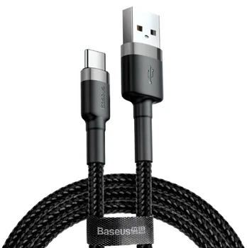 Кабель USB Type-C 2A 2 м чорний для заряджання та передачі даних Baseus Cafule