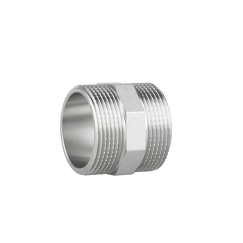 Ніпель латунний Thermo Alliance Forte 1 1/2" НН, посилений, нікельований, PN40