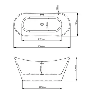 Ванна VBI MARMOLADA 170 x 75 окремостояча
