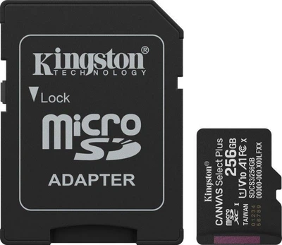 Карта пам’яті Kingston MicroSDXC 256GB Canvas Select Plus Gen3 150MB/s A10 з SD-адаптером (6786)