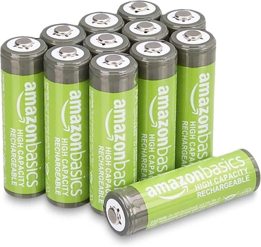 Батарейки, Amazon Basics, AA 12 шт. NiMH 2400mAh перезаряжаемые высокой ёмкости до 400 циклов, предзаряжены