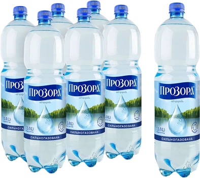 Упаковка минеральной артезианской столовой сильногазированной воды Прозора 1.5 л х 6 бутылок (4820029430963)
