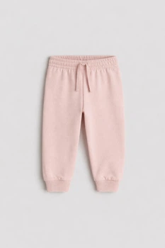 Спортивні штани джоггери з начосом для дівчинки H&M 0594177-070 074-86 см (6-18 months) рожевий