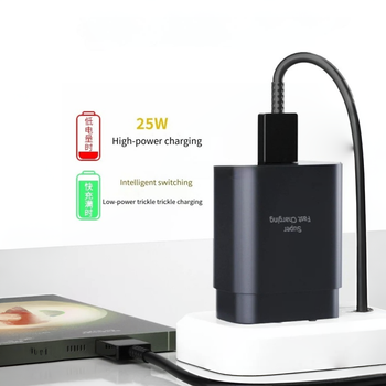 Адаптер зарядного устроства USB-C 25W PD 2в1 кабель Type-C быстрая зарядка