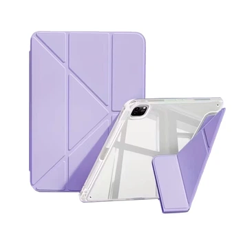 Чохол iPad Pro 11" 2024-2025 M4/M5 Acrylic Transformer Clear Frame Pen Slot lilac