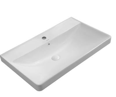 Раковина меблева Mixxus Premium STYLE 800×480 мм, прямокутна, біла, з отвором під змішувач та переливом
