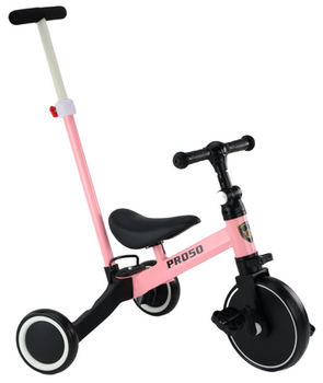 Rowerek trójkołowy LEAN Toys PRO50 2w1 z rączką Różowy (713480) (5905991065081)